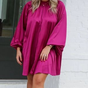 Plum High Neck Over Sized Dress Sz. M